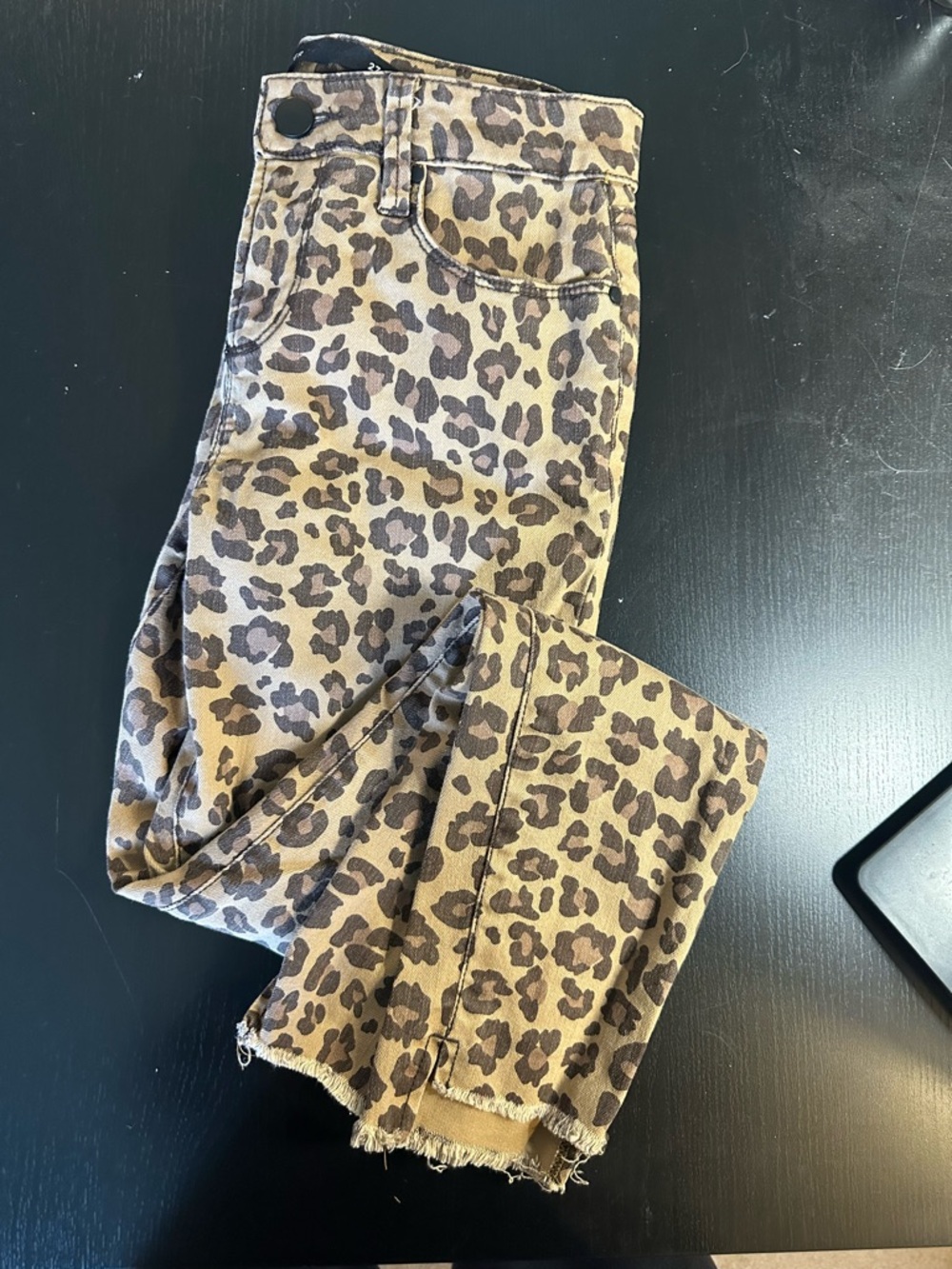 Leopard Print Skinny Jeans in Tan and Brown